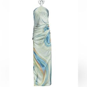 SIMKHAI Hansel halter neck gown in marble